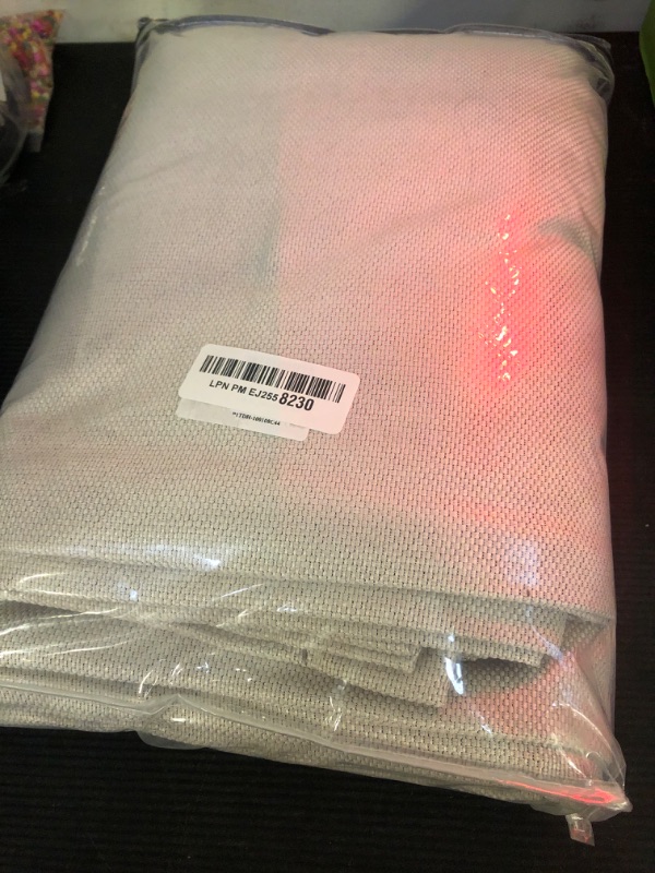 Photo 1 of 100% Blackout Shield Linen Blackout Curtains for Bedroom 108 Inches Long, Back Tab/Rod Pocket Living Room Drapes, Thermal Insulated Blackout Curtains 2 Panels Set, 50" W x 108" L,Cream