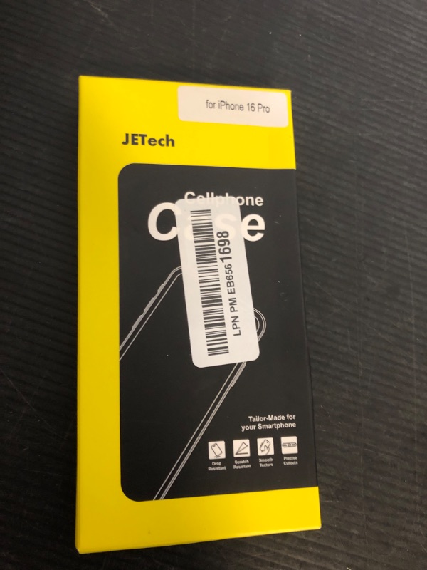 Photo 1 of JETech Matte Case for iPhone 16 Pro 6.3-Inch, Shockproof Military Grade Drop Protection, Frosted Translucent Back Phone Cover, Anti-Fingerprint (Black)