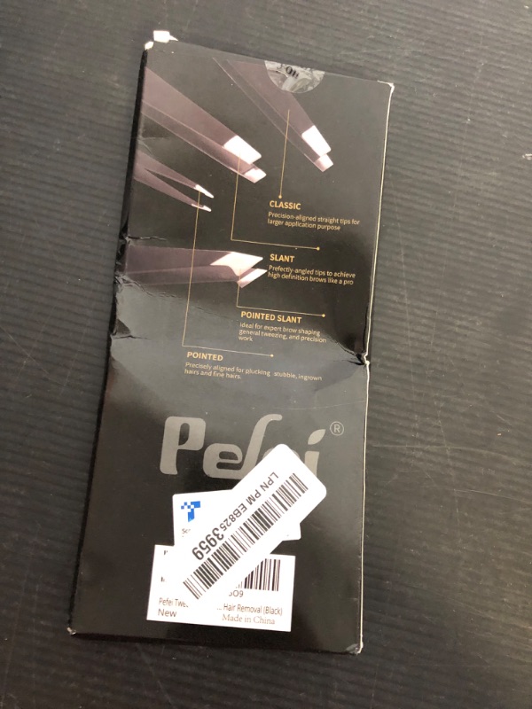 Photo 1 of Pefei Tweezers Set - Professional Stainless Steel Tweezers for Eyebrows - Great Precision for Facial Hair, Splinter and Ingrown Hair Removal (Black)