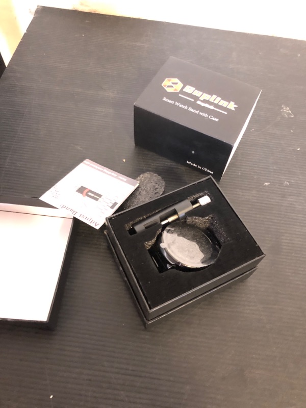 Photo 1 of SUPLINK Stainless Steel Case and Bands Compatible with Samsung Galaxy Watch 5 Bands 44mm, Metal Adjustable Strap for Galaxy Watch 4 Band Men, Black