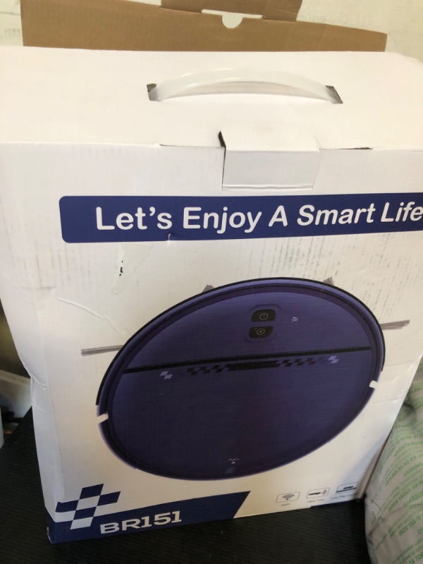 Photo 1 of SHELIKI Robot Vacuum and Mop, 2-in-1 Robotic Vacuums Cleaner with Smart Max Strong Suction, WiFi/App/Alexa Voice Control, Obstacle Avoidance, for Pet Hair, Carpets and More
