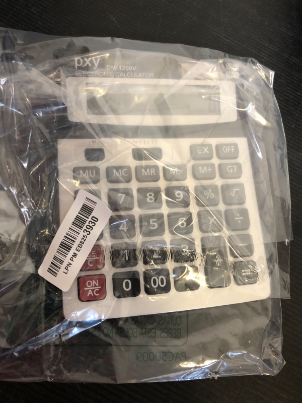 Photo 1 of Desk Calculator 12 Digit Extra Large LCD Display, Touch Comfortable with Big Buttons, PXY Two Way Power Battery and Solar Standard Function Office Calculators