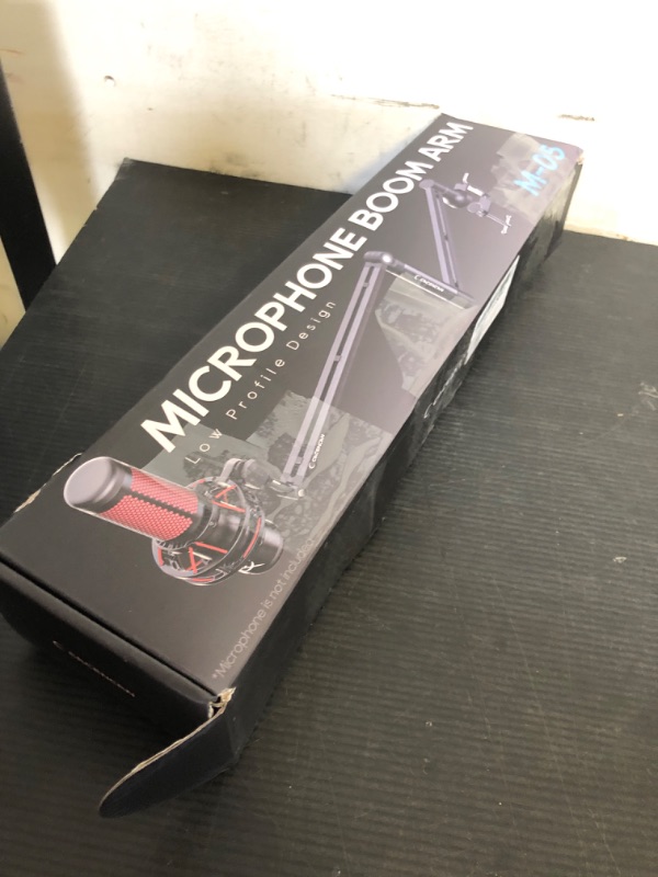 Photo 1 of M05 Boom Arm, 360° Rotatable Microphone Stand with Desk Mount, Foldable Desk Mic Arm with 3/8'' to 5/8'' Screw Adapter, Microphone Arm for Live Streaming, Gaming, Podcasting, Radio