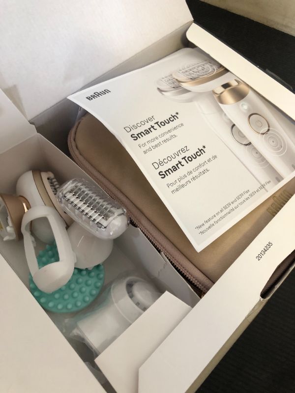 Photo 1 of Braun Epilator Silk-épil 9 Flex SkinSpa, Hair Removal Device, 360 Flex and Pivoting Head, Wet and Dry, Includes Shaver Head, Trimmer Comb, Massage Pad, Exfoliation Brush and BodyTrimmer, SES9-481 3D