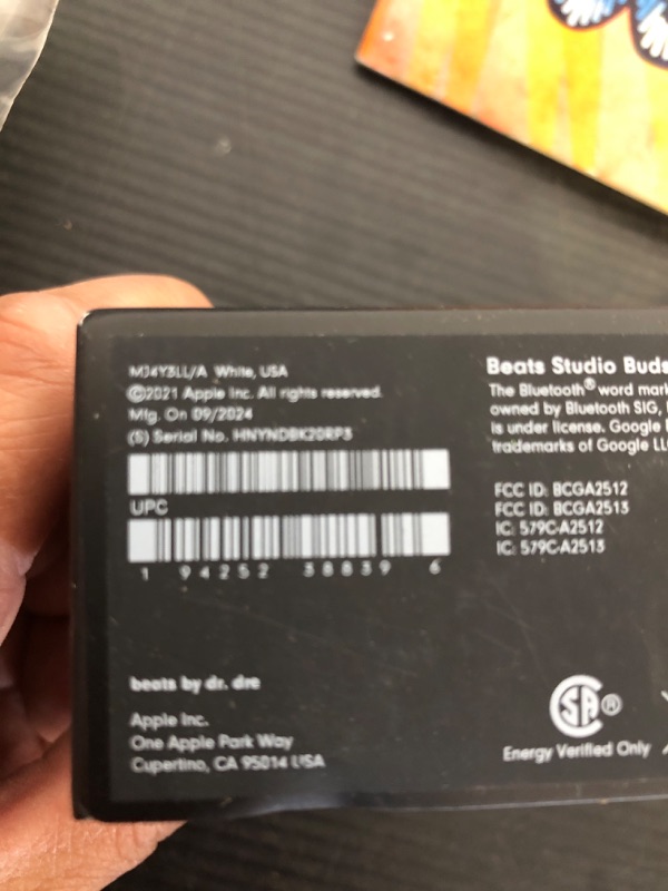 Photo 1 of Beats Studio Buds - True Wireless Noise Cancelling Earbuds - Compatible with Apple & Android, Built-in Microphone, IPX4 Rating, Sweat Resistant Earphones, Class 1 Bluetooth Headphones - White