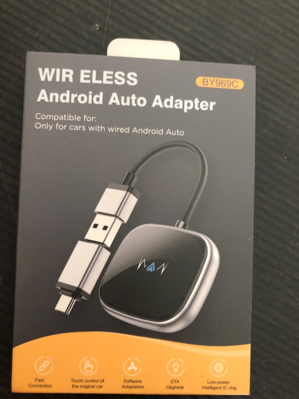 Photo 1 of Android Auto Wireless Adapter Plug and Play Car Dongle for Factory Wired Android Auto in All Cars compatible with wired android auto