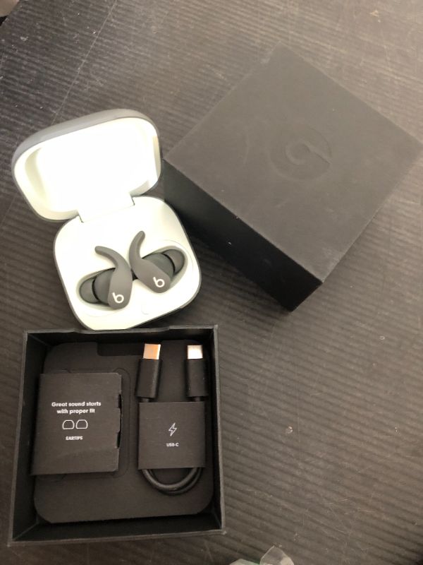 Photo 1 of Beats Fit Pro - True Wireless Noise Cancelling Earbuds - Apple H1 Headphone Chip, Compatible with Apple & Android, Class 1 Bluetooth®, Built-in Microphone, 6 Hours of Listening Time – Sage Gray
