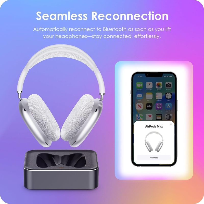 Photo 1 of Headphone Charging Station for AirPods Max 2024 & 2020 - Magnetic Headset Charger Dock with Dual Lightning & Type-C Connectors (Space Gray)
