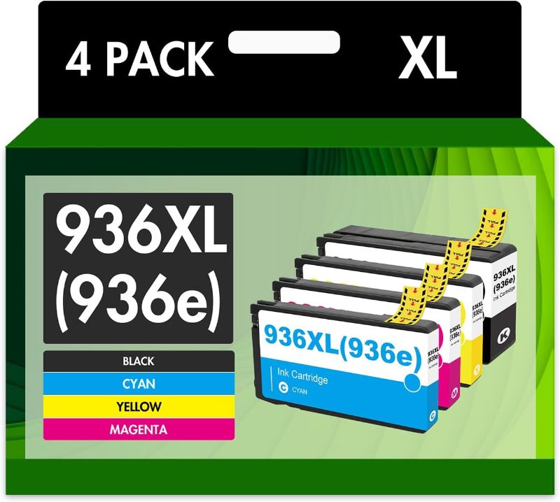 Photo 1 of 936XL 936 Ink Cartridges Combo Pack: Replacement for HP 936e Ink 936XL Black and 936 Color Combo Pack for HP OfficeJet Pro 9125e 9120e 9730e 9130 9135e 9122e 9128e 9110b 9120b 9130b 9130e Printer
