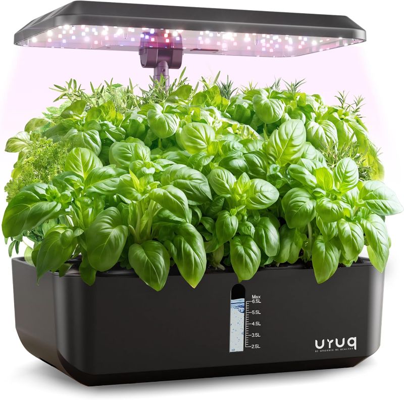 Photo 1 of Hydroponics Growing System Indoor Garden 12 Pods Indoor Gardening System with LED Grow Light Height Adjustable Plants Germination Kit Quiet Smart Pump - Hydroponic Planter Fresh Harvest Black

