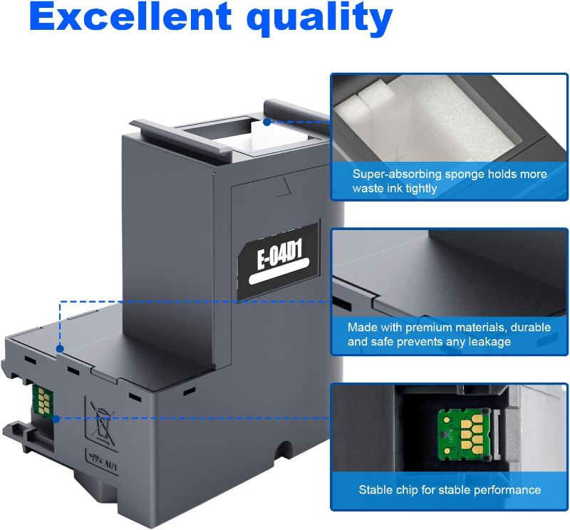 Photo 1 of T04D1 Ink Maintenance Box for ET-15000 ET-3750 ET-3760 WF-2860 ET-4760 ET-3850 ET-4850 XP-5100 Printers?TO4D1/ EP-04D1/ TO4D100/ EWMB2/ 04D1 Waste Ink Tank?
