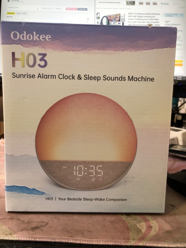 Photo 1 of Sunrise Alarm Clock White Noise Machine: Natural Wake Up Light - Dimmable Clock with Bluetooth Speaker for Bedroom - 25 Sleep Sounds for Baby Adults Kids Sakura Pink
