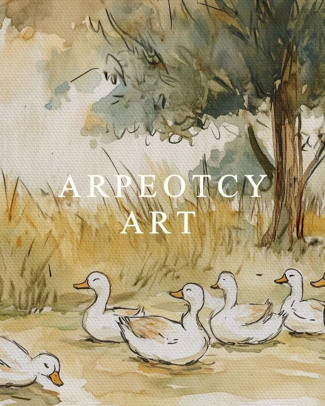 Photo 1 of Farmhouse Nursery Duck Wall Decor, Rustic Art Prints Home Decor, Cute Duck Illustration Paintings for Living Room Bedroom Office Decoration