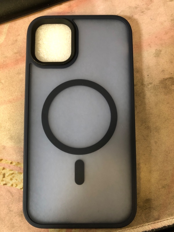 Photo 1 of Case for iPhone 13/12 Pro Max, Magnetic Slim Matte Scratch-Resistant Shockproof Translucent Phone Case - Black