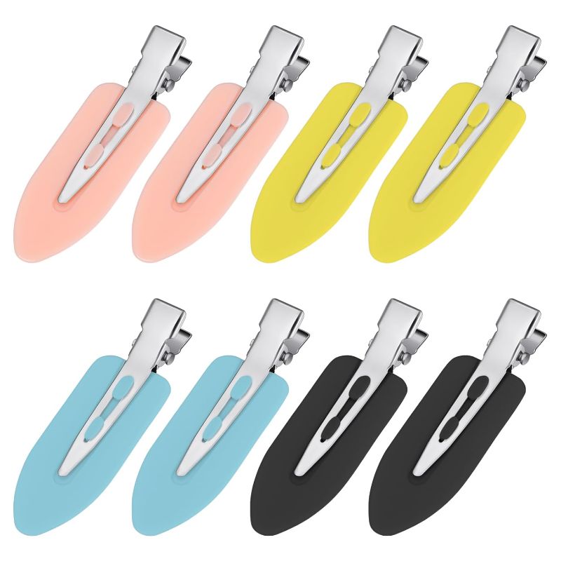 Photo 1 of 8Pcs No Bend No Crease Hair Clips - Styling Duck Bill Clips Alligator Hair Barrettes for Styling Sectioning Small Gifts for Women Girl Salon Hairdressing Bangs, Yellow & Blue & Pink & Black
