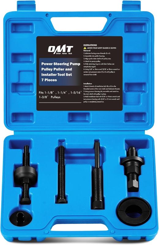 Photo 1 of Orion Motor Tech Power Steering Pump Pulley Puller/Installer Tool Set, Pump Pulley Remover Installer Tools Compatible with Ford, GM, and Chrysler Vehicles

