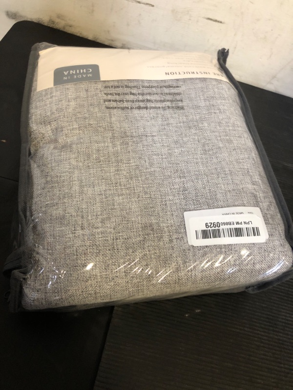 Photo 1 of 100% Blackout Shield Linen Blackout Curtains for Bedroom 108 Inches Long, Back Tab/Rod Pocket Living Room Drapes, Thermal Insulated Blackout Curtains 2 Panels Set, 50" W x 108" L, Grey