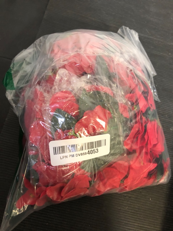 Photo 1 of Artificial Faux Bougainvillea Flowers Plants for Outdoor Outside Summer Decoration, 2 PCS Fake Silk UV Resistant Look Real Long Trailing Vines for Front Door Porch Planter Urn Patio Balcony, Red