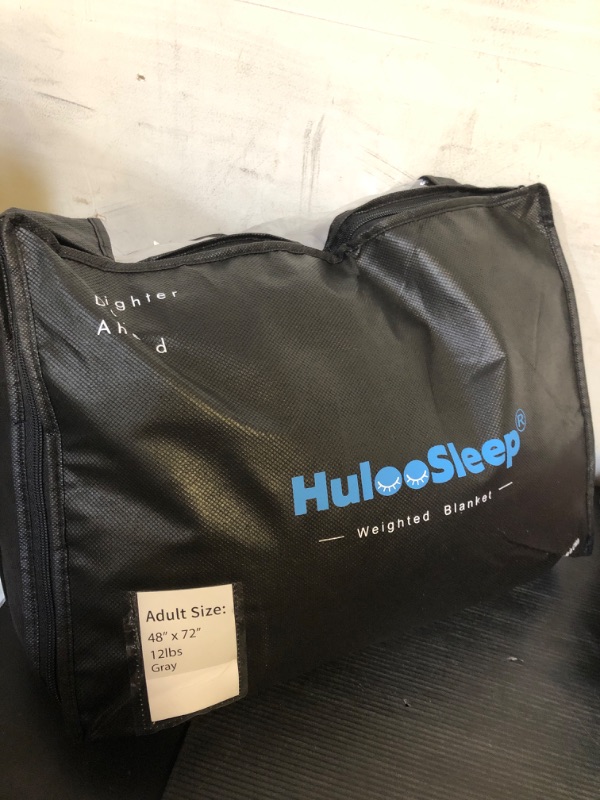 Photo 1 of Huloo Sleep Weighted Blanket Twin 12lbs for Adult(48"×72",Gray) Breathable Soft Minky Weighted Throw Blanket for All Season,Heavy Blanket with Premium Glass Beads