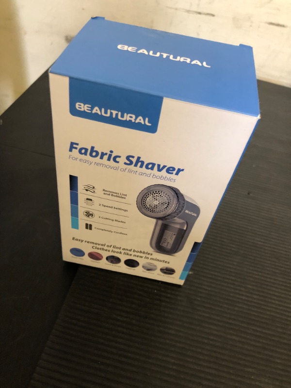 Photo 1 of BEAUTURAL Fabric Shaver and Lint Remover, Sweater Defuzzer with 2-Speeds, 2 Replaceable Stainless Steel Blades, Battery Operated, Remove Clothes Fuzz, Lint Balls, Pills, Bobbles Gray