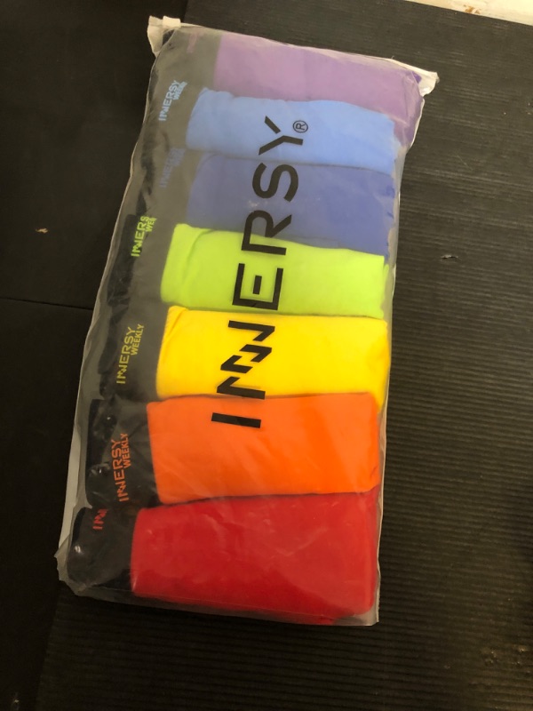 Photo 1 of INNERSY Men's Boxer Briefs Cotton Stretchy Underwear 7 Pack for a Week(Large,Bright Rainbow)
