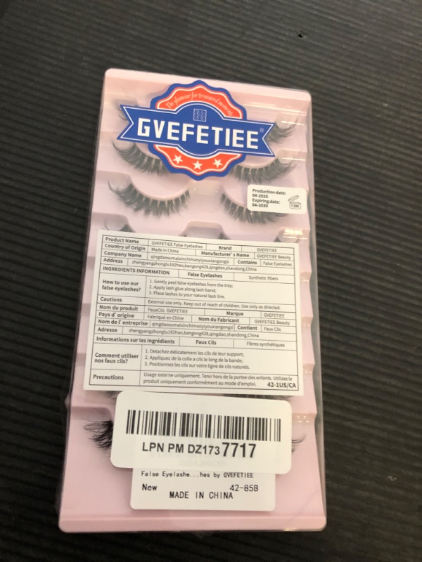 Photo 1 of False Eyelashes Fox Eye 8 Pairs Pack 40D Natural Look Fluffy Wispy Cat Eye Lashes Soft Faux Mink Lashes Lightweight D-Curl Clear Band Eyealshes by GVEFETIEE