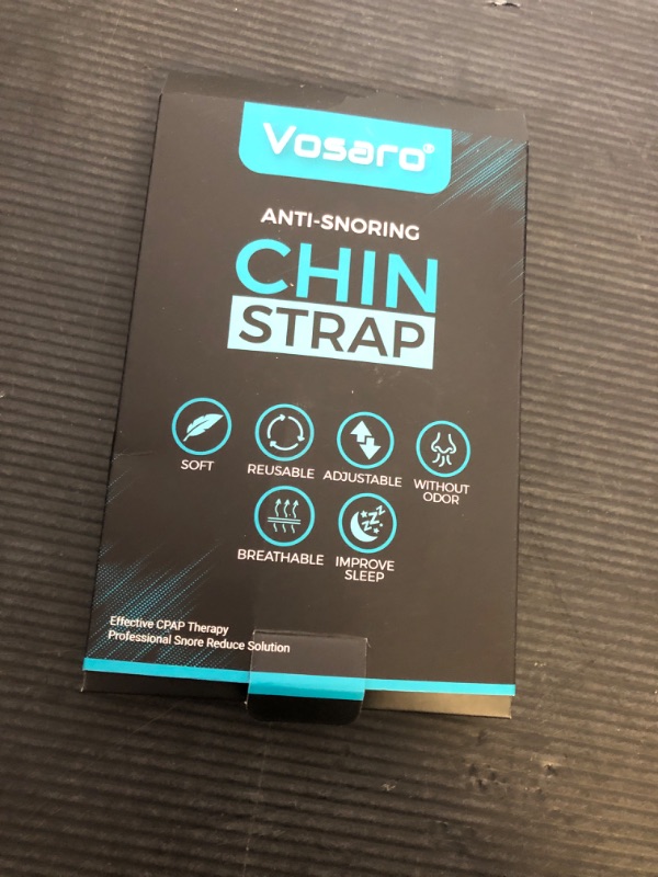 Photo 1 of Anti Snore Chin Strap [Upgraded], Vosaro Snoring Solution Effective Anti Snore Device, Adjustable and Breathable Stop Snoring Head Band for Men Women, Black