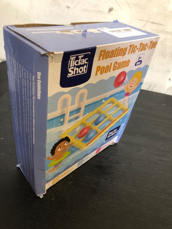 Photo 1 of TicTac Shot Pool Toys Games Set- Tic-Tac-Toe Inflatable Pool Toy with 10 Balls - for Adults Teens Kids 2-10 Players