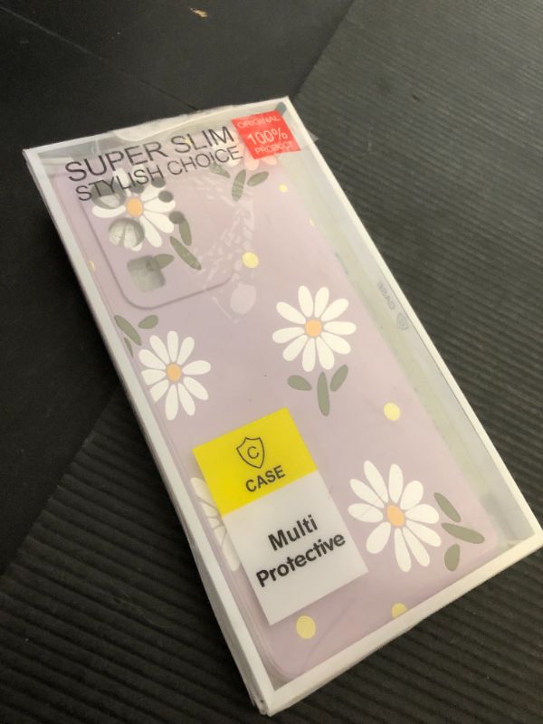 Photo 1 of LEECG Flower Pattern Phone Cover Soft Silicone for Samsung S20 Ultra Case, Microfiber Lining Side Creative Design for Samsung Galaxy S20 Ultra Case-Daisy Purple