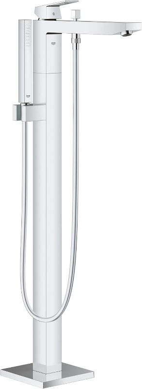 Photo 1 of GROHE EUROCUBE SINGLE HANDLE FREESTANDING TUB FAUCET WITH 1.75 GPM HAND SHOWER, STARLIGHT CHROME