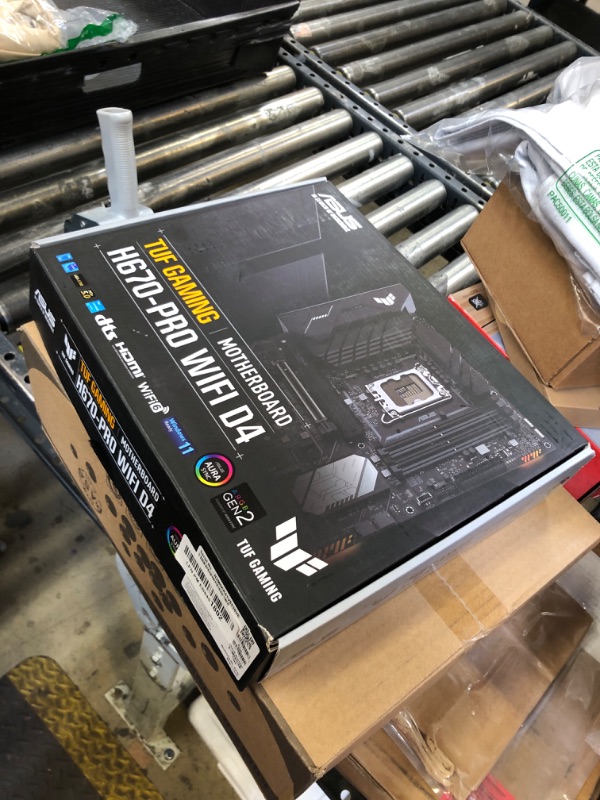 Photo 1 of ASUS TUF Gaming H670-PRO WiFi D4 LGA 1700(Intel 12th Gen) ATX Motherboard (PCIe 5.0, DDR4,14+1 DrMOS,4xM.2 Slots,WiFi 6,2.5 Gb LAN,Front USB 3.2 Gen 1 Type-C,USB 3.2 Gen 2x2 Type-C)