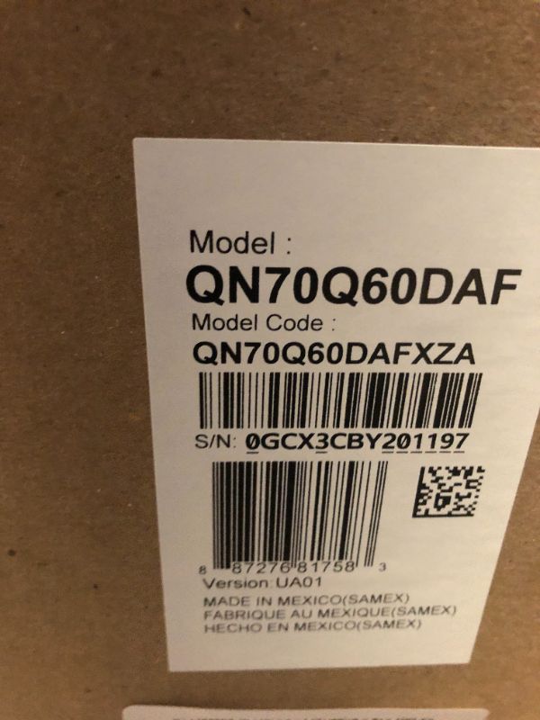 Photo 1 of SAMSUNG 70-Inch Class QLED 4K Q60D Series Quantum HDR Smart TV w/Object Tracking Sound Lite, Motion Xcelerator, Slim Design, Gaming Hub, Alexa Built-in (QN70Q60D, 2024 Model)