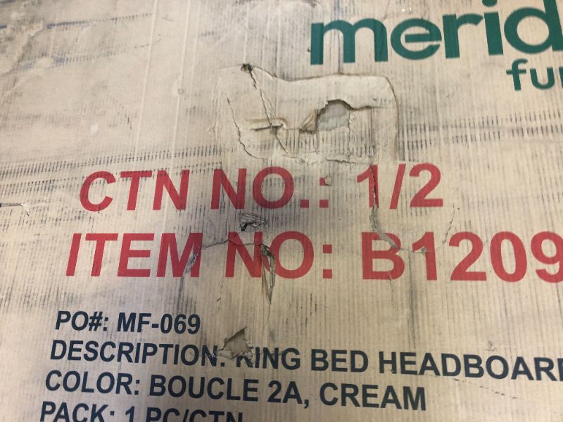 Photo 1 of Meridian Furniture B1209Cream-K Vaughn Collection Modern | Contemporary King Bed Headboard only. 