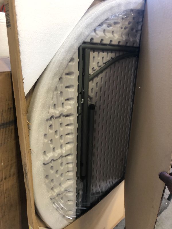 Photo 1 of Flash Furniture Kathryn 5-Foot Round Granite White Plastic Folding Table, Commercial Grade Round Table for 8 Guests