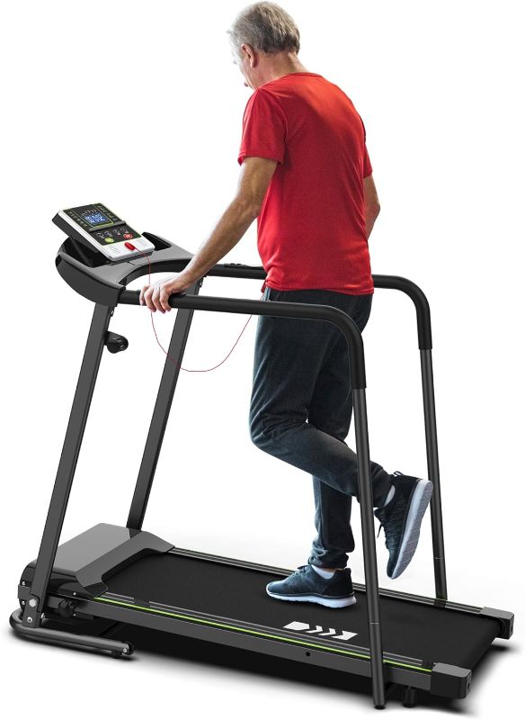 Photo 1 of Redliro Walking Treadmill with Long Handrail for Balance, Recovery Fitness Exercise Machine Foldable for Home use with Holder for Phone & Cup,LCD Display, 300 lbs Capacity
