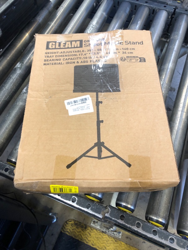 Photo 1 of GLEAM Sheet Music Stand - Full Metal with Carrying Bag, Phone Holder, Sheet Music Folder and Clip, 5 in 1 Desktop Book Stand
