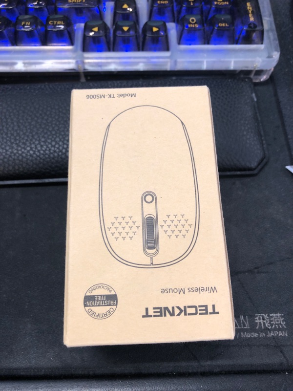 Photo 1 of TECKNET Wireless Mouse, 2.4G Quiet Computer Mouse with USB Receiver, 4 Buttons Portable Cordless Mice for Chromebook, Laptop, PC, Mac, 800/1200/1600 DPI - Blue