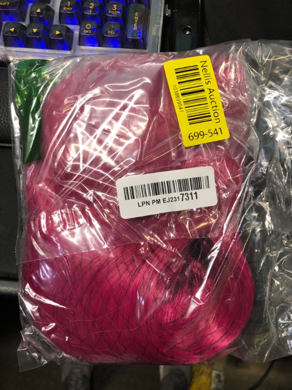 Photo 1 of BERON Hot Pink Long Wigs for Women Girls Magenta Curly Wavy Hair Wig Middle Part Dark Pink Heat Resistant Synthetic Fiber Wigs