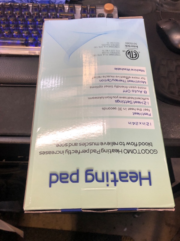 Photo 1 of GOQOTOMO Flower Heating Pad for Back Pain Relief- 12" x 24"12 Heat Levels, 8 Timers Stay on, Machine Washable -F1224