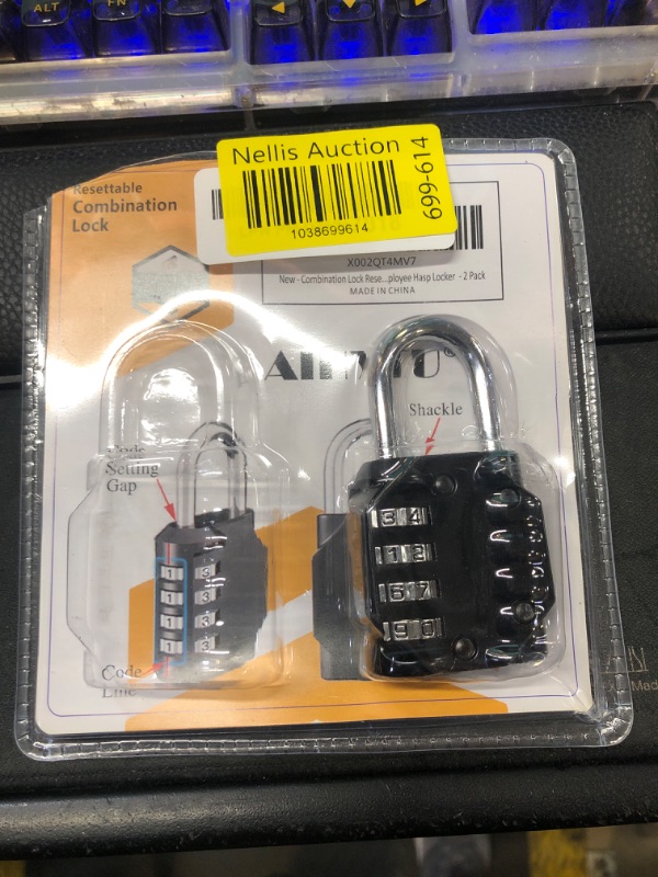Photo 1 of Combination Lock Resettable 4 Digit Padlock with Combination, AIHYTU Waterproof and Heavy Duty Combination Padlock Outdoor for School Gym Locker, Fence Gate, Toolbox, Employee Hasp Locker – 2 Pack