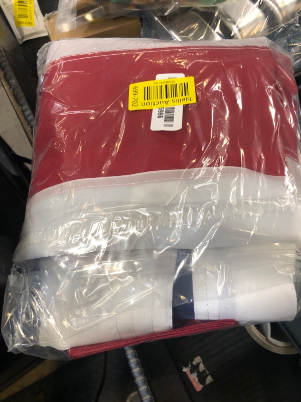 Photo 1 of American Flag 6x10 FT Embroidered Stars, Sewn Stripes, Brass Grommets Polyester US Flag Long Lasting for Outdoor Use