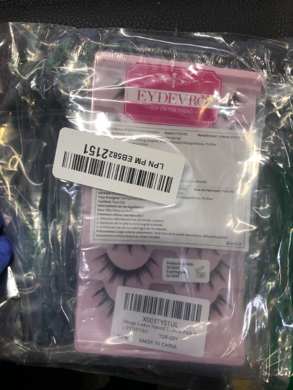 Photo 1 of Manga Lashes Natural Look Anime Lashes Cosplay False Eyelashes with Clear Band 3D Wispy Eyelashes Asian Japanese Korean Style Manhua Lashes Look Like Individual Clusters Pack by EYDEVRO