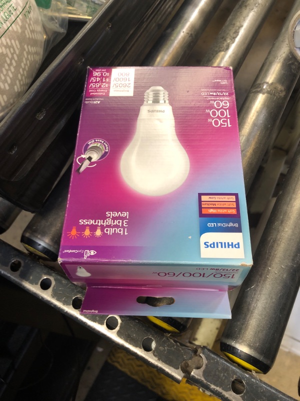 Photo 1 of PHILIPS LED Bright Dial Frosted A21 Non-Dimmable, Eye Comfort Technology, 2605-1600-800 Lumen, Soft White(2700), 60-100-150W, Title 20 Certified, E26 Base, 1-Pack (576348)