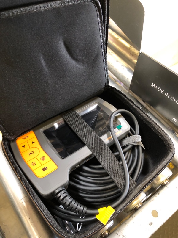 Photo 1 of Triple Lens Sewer Inspection Camera, 50FT Semi-Rigid Cable, 5" IPS Screen Industrial Borescope, IP67 Pipe Snake Camera, 32G Storage Card, Carrying Case