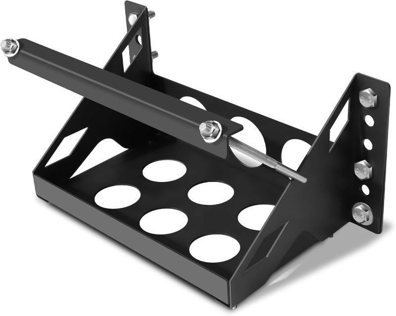 Photo 1 of Heavy-Duty Metal Battery Mounting Tray Bracket – Universal Bolt-in Steel Battery Box for Cars, Trucks, Boats, RVs, and Trailers