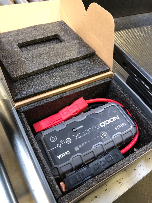 Photo 1 of NOCO Boost X GBX75 2500A 12V UltraSafe Portable Lithium Jump Starter, Car Battery Booster Pack, USB-C Powerbank Charger, and Jumper Cables for up to 8.5-Liter Gas and 6.5-Liter Diesel Engines