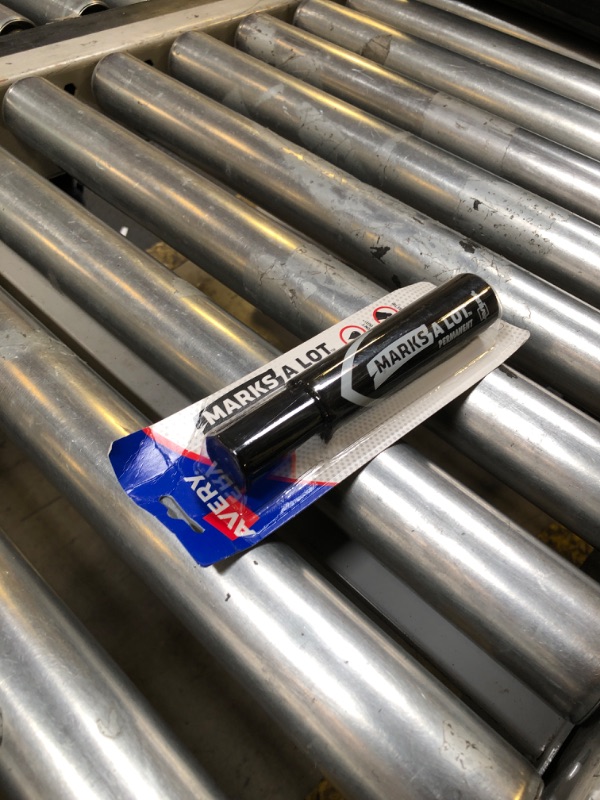 Photo 1 of Avery Marks-A-Lot Permanent Marker, Jumbo Desk-Style Size, Chisel Tip, Water and Wear Resistant, Black Marker (24138)
