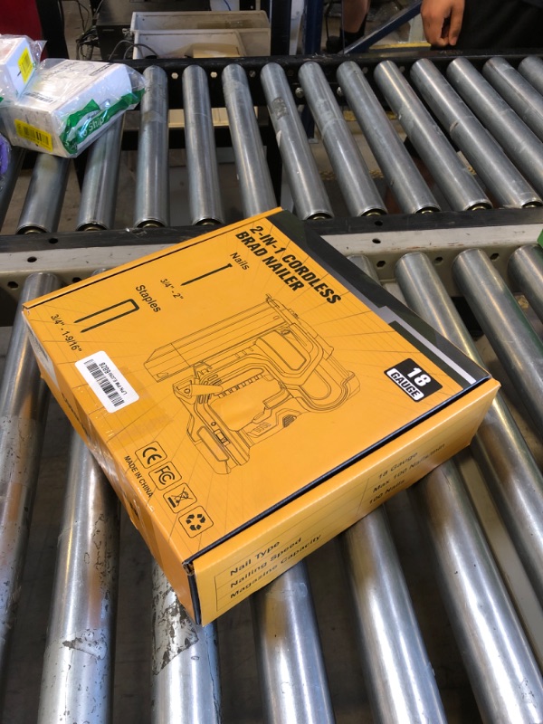 Photo 1 of Cordless 2" Brad Nailer for Dewalt 20V Battery (No Battery), 2-in-1 Electric Nail Gun/Staple Gun, 18 Gauge Nail Gun Battery Powered with 1000 Nails for Wood Carpentry, Adjustable Depth, 2 Modes