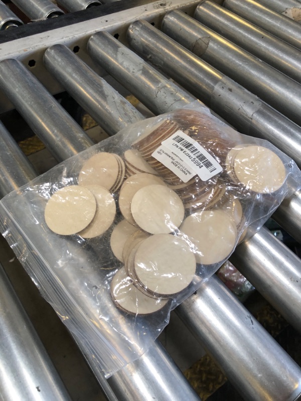 Photo 1 of 120 Pcs Unfinished Wood Circle Coins, 2 Inch Natural Wood Slices, Disc Blank Natural Ornaments for Decoration DIY Craft Art Supplies (Round 2 x 2 x 0.12 inches)