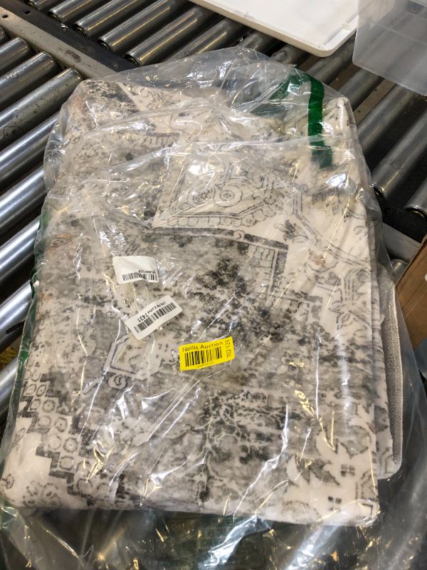 Photo 1 of LIVEBOX Washable Area Rug 5x7 - Large Vintage Tribal Living Room Non-Slip Indoor Carpet for Bedroom, Low-Pile Retro Print Distressed Accent for Nursery Entryway Office, Sage
